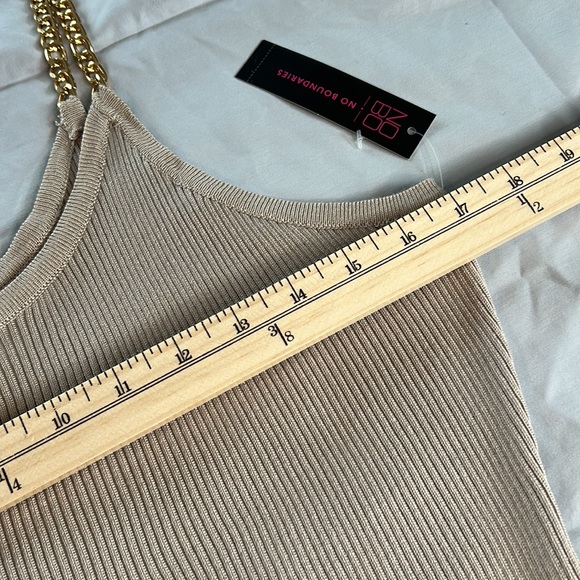 5/$25 No Boundaries Form Fitting Dress with Chain Straps, Tan, Size XXL (19) - Picture 7 of 8